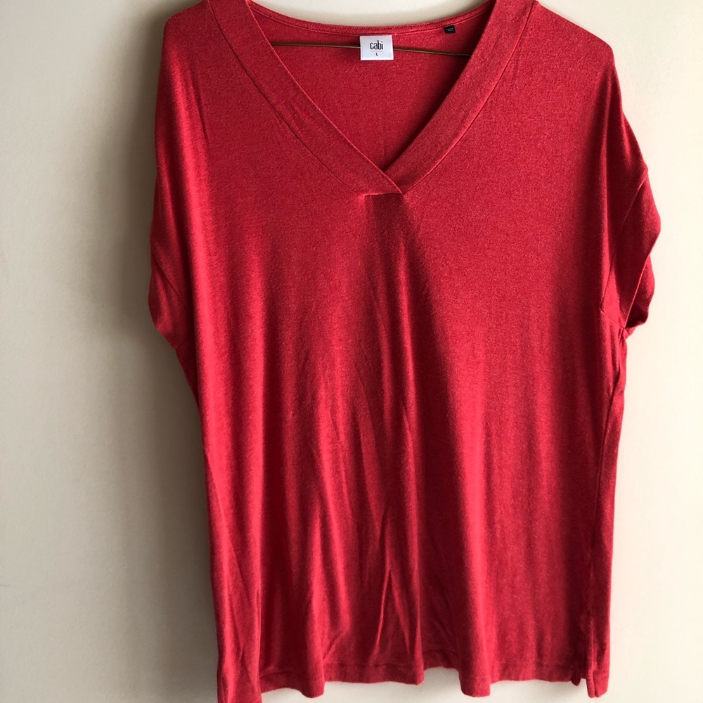 CAbi Red Short Sleeved Tee